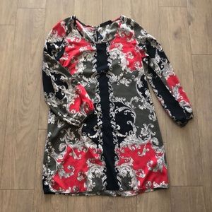 Long Sleeve Patterned Dress